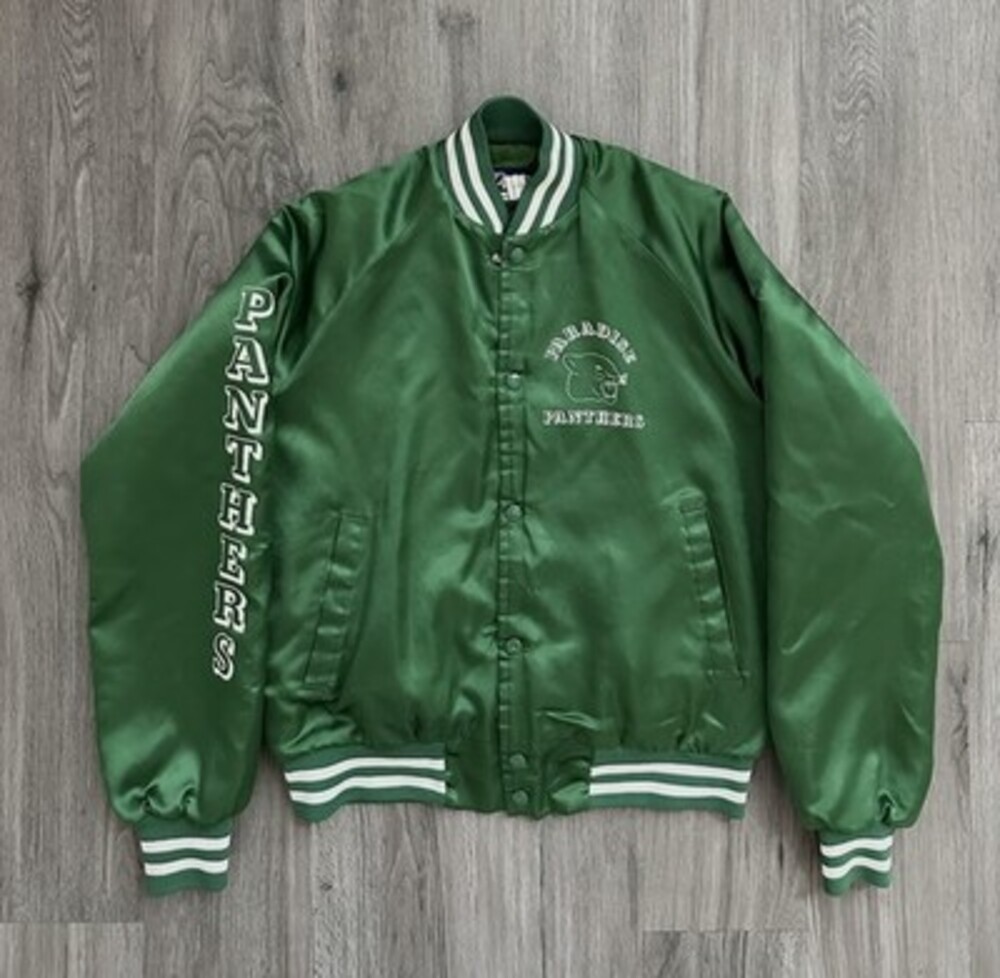 Vintage 1990s Snap-On Varsity Satin Bomber Jacket Paradise Panthers
